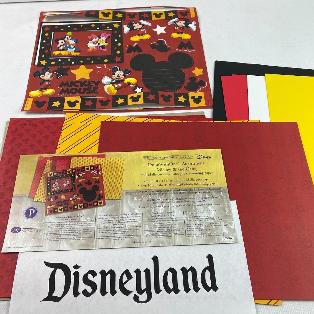 Creative Memories Mickey Mouse Gang Disney Scrap Book Die Cut Shapes Photo Paper